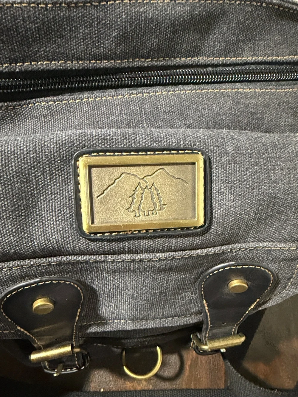 Prairie Schooner Canvas Crossbody Bag - Gray